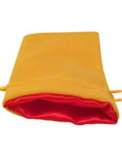 Dice Bag Gold Velvet Dice Bag With Red Satin Lining 4x6