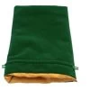 Green Velvet Dice Bag With Gold Satin Lining 6x8