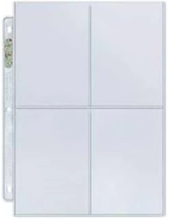 Ultra Pro Hologram Platinum Pages 4-Pocket 3 Hole (100 Stuks)